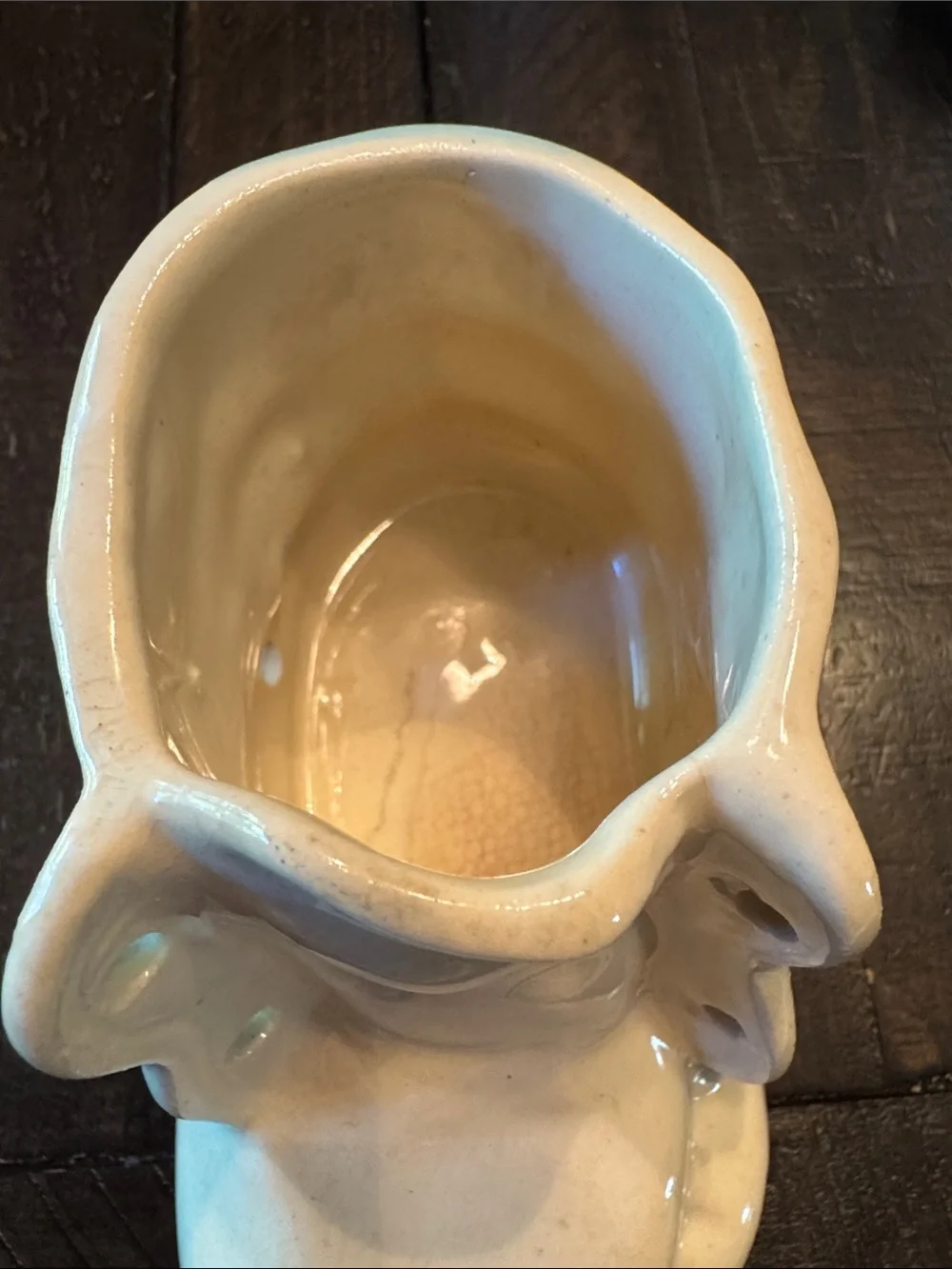 Vintage blue baby shoe ceramic boot